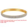 EFFIE QUEEN Edelstahl 18 Karat Gold Doppellagiges Zirkonia Tenniskettenarmband Idealer Schmuck für Frauen Hochzeitsfeier STKB15