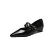 Fashion New Spring/summer Mary Jane Shoes Genuine Leather Shoes for Women Fashion Rivet Low Heels Pointed Toe Women Pumps Chunky Heels