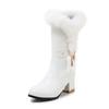 New Winter Fashion Thick Heel High Heel Women's Shoes Medium Tube Suede Boots