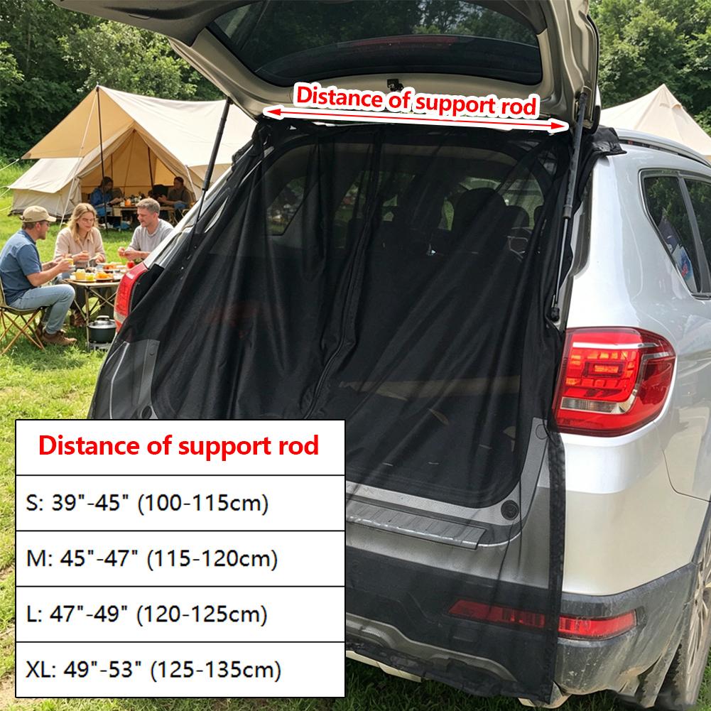S/M/L/XL Magnetic Trunk Mesh Breathable Mosquito Resistant Environmentally Friendly Mesh Curtains for Car Mosquito Net RV Summer