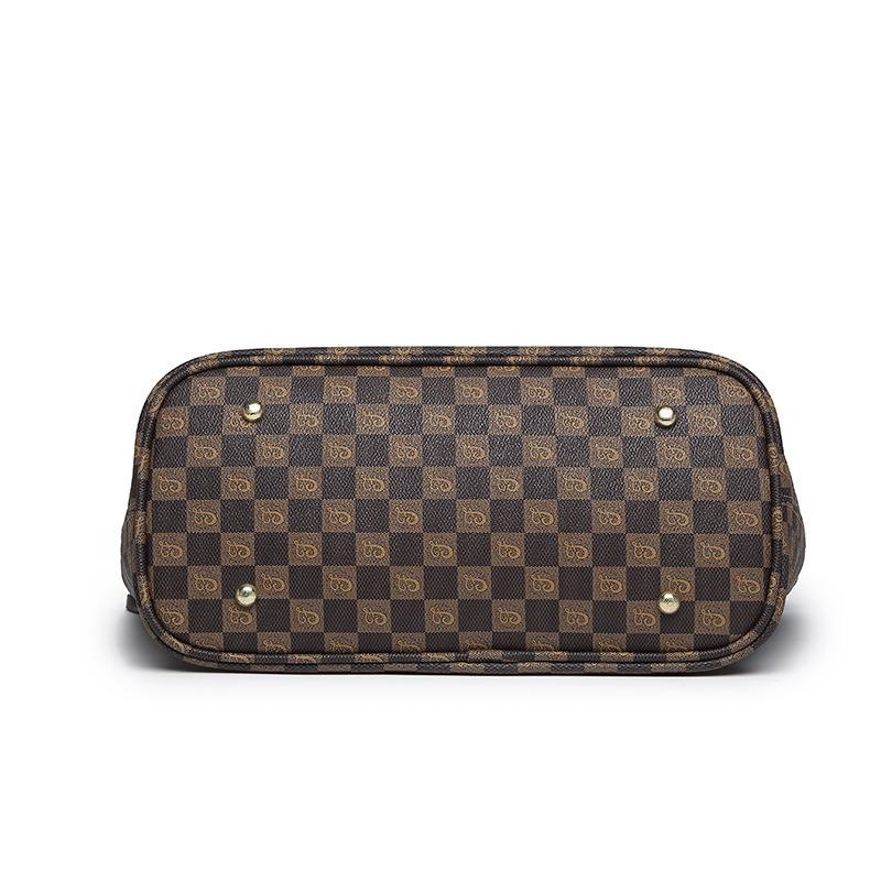 New Women's Bag Retro Large-capacity Plaid Tote Bag Fashionable Simple and Versatile Portable Shoulder Bag