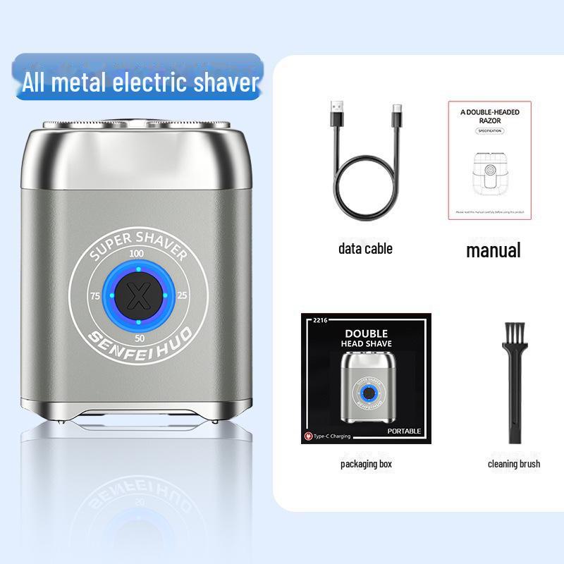 Wiederaufladbarer Herren-Reise-Elektro-Rasierer mit Doppelkopf