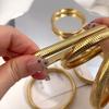 Elastic Stainless Steel Bangle Flex Snake Chain Cuff Bracelet Gold Plated Thick Wide Bracelet Wristband Trend Jewelry Women Gift