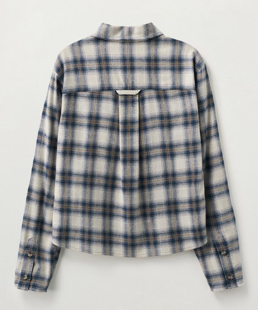 Seteo (W) Classic Flannel Check Shirt Blue