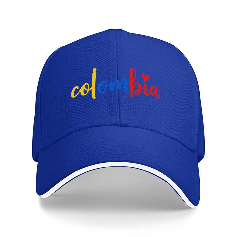 Flag Inspired Baseball Cap with Colorful Embroidered Logo Black Adjustable Hat for Men and Women