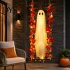 Reusable Holiday Props Light Up Hanging Swinging Ghost Halloween Decoration with Remote Control, Large White Unique Theme Accents Ornament Maple