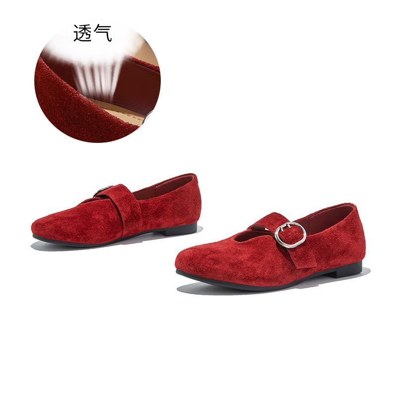 First layer sheepskin insole Mary Jane shoes autumn new casual fashion single shoes versatile shallow mouth niche women's shoes