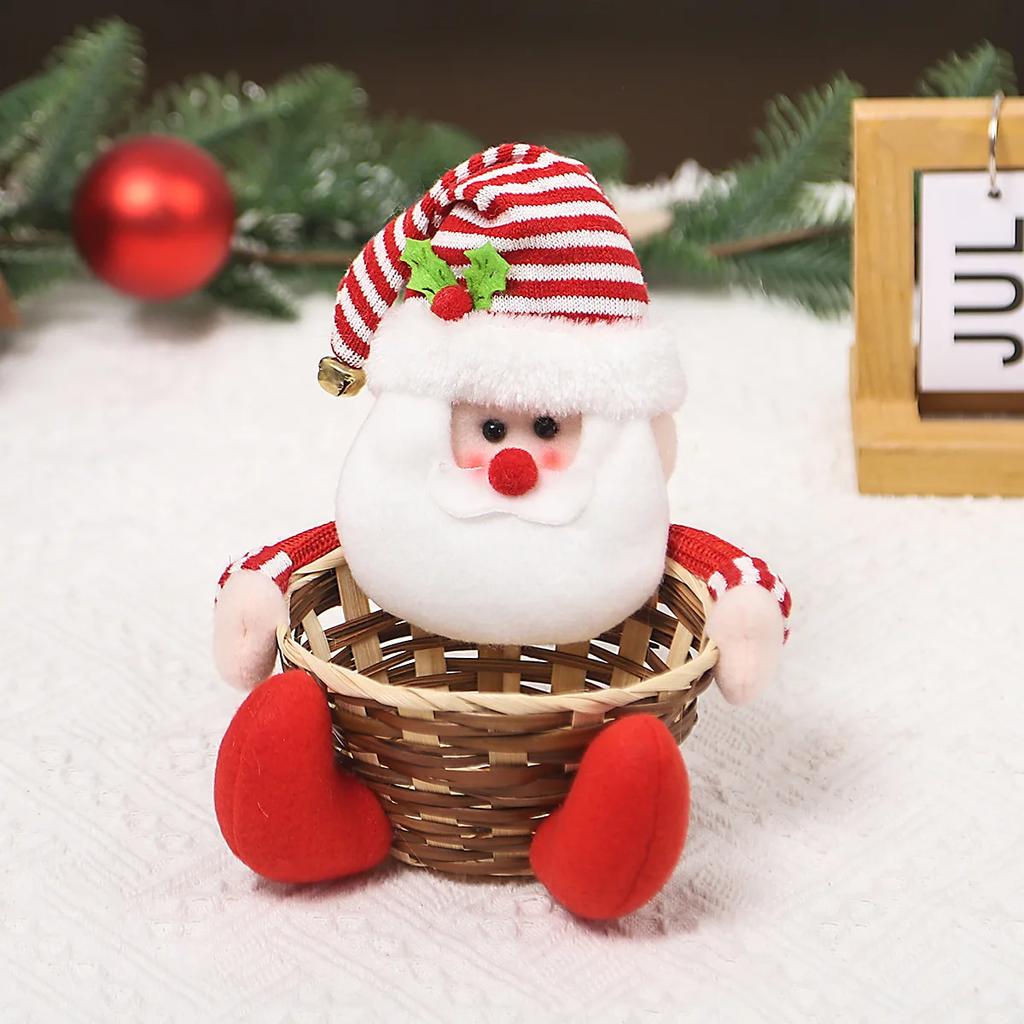 Juldekoration Godiskorg Älg Snögubbe Jultomte Fruktkorg Videnkorg Barnpresent Bordsdekoration Förvaringskorg