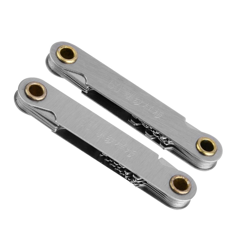 

2pcs Imperial55 degrees Metric60 degrees Stainless Steel Screw Measuring Thread Pitch Gauges