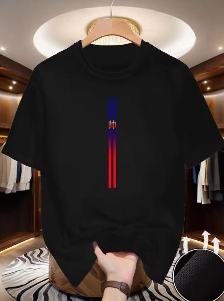 Bestseller Beliebt Mode Sommer Trend Lässig Kurzärmlig Bedruckt Schulterfrei Unisex Reines Baumwolle Kurzarm T-Shirt