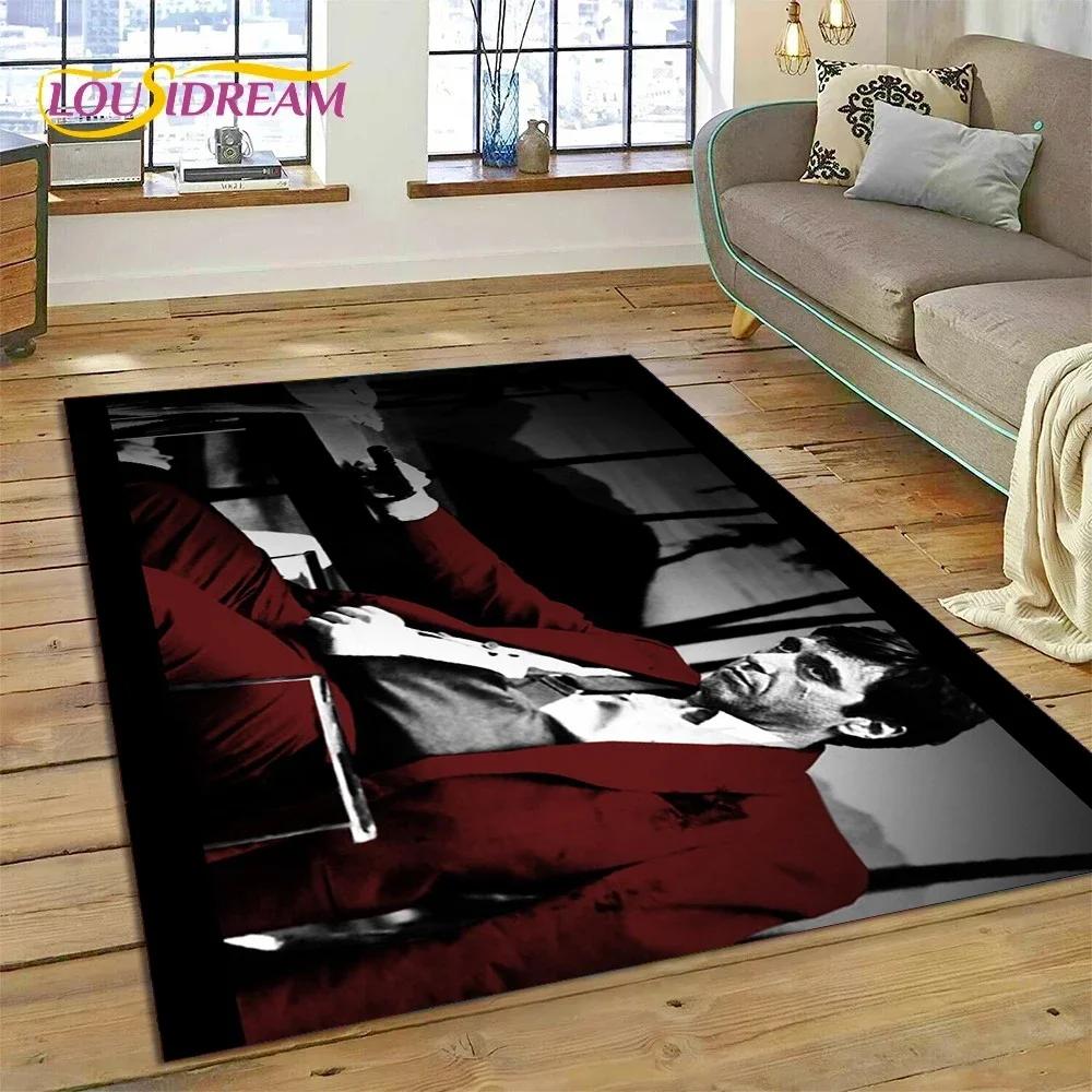 Scarface Tony 3D Printing Movie Carpet Rug for Bedroom Living Room Home Sofa Decoration,Children Game Large Decor Floor Mat Gift