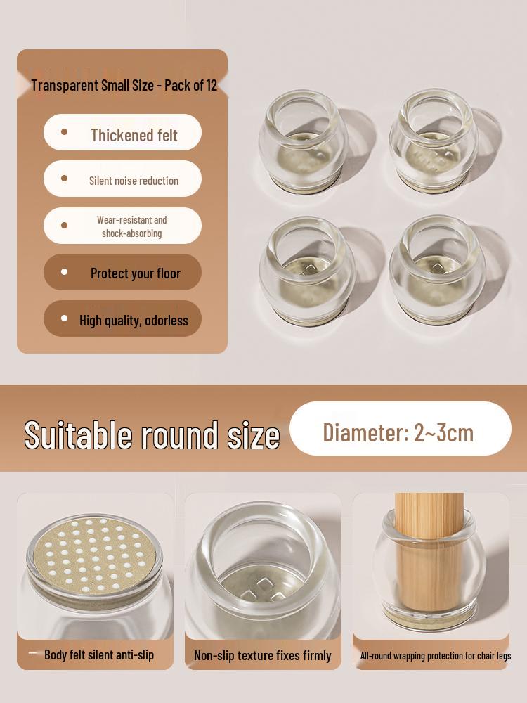 Anti-Slip Silicone Table & Chair Leg Pads - Wear-Resistant Protection for Dining Furniture