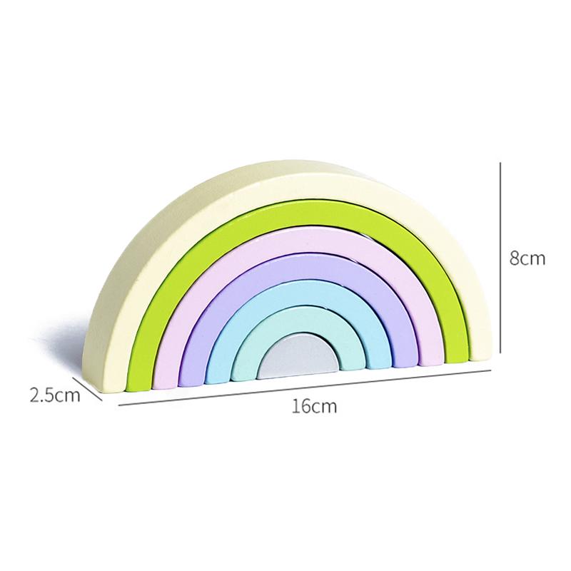 Kinder Holzspielzeug Montessori Regenbogen Bausteine DIY Kreatives Stapeln Balance Spiel Lernspielzeug für Kinder Kindergeschenke