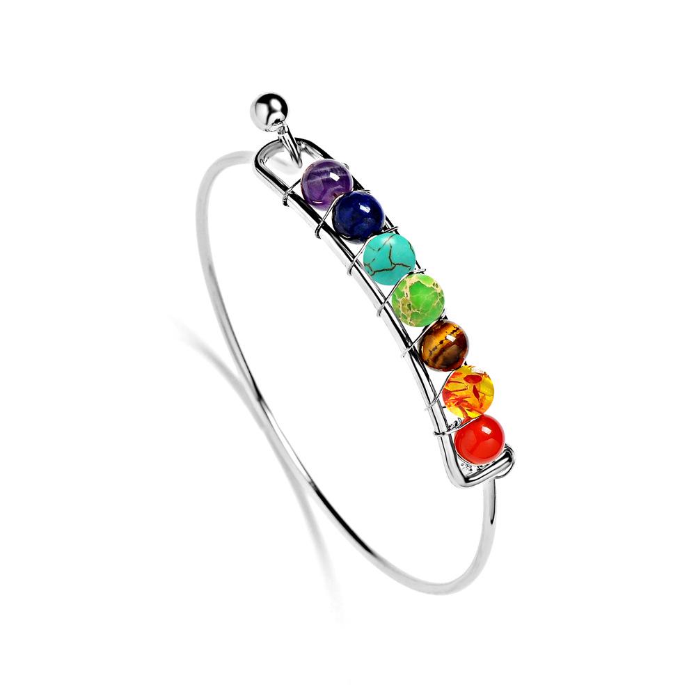 

6mm Stone Yoga Bracelet: Handmade Women s Wrap with Tiger Eye, Red Agate, Amethyst, and Seven Chakra Stones
