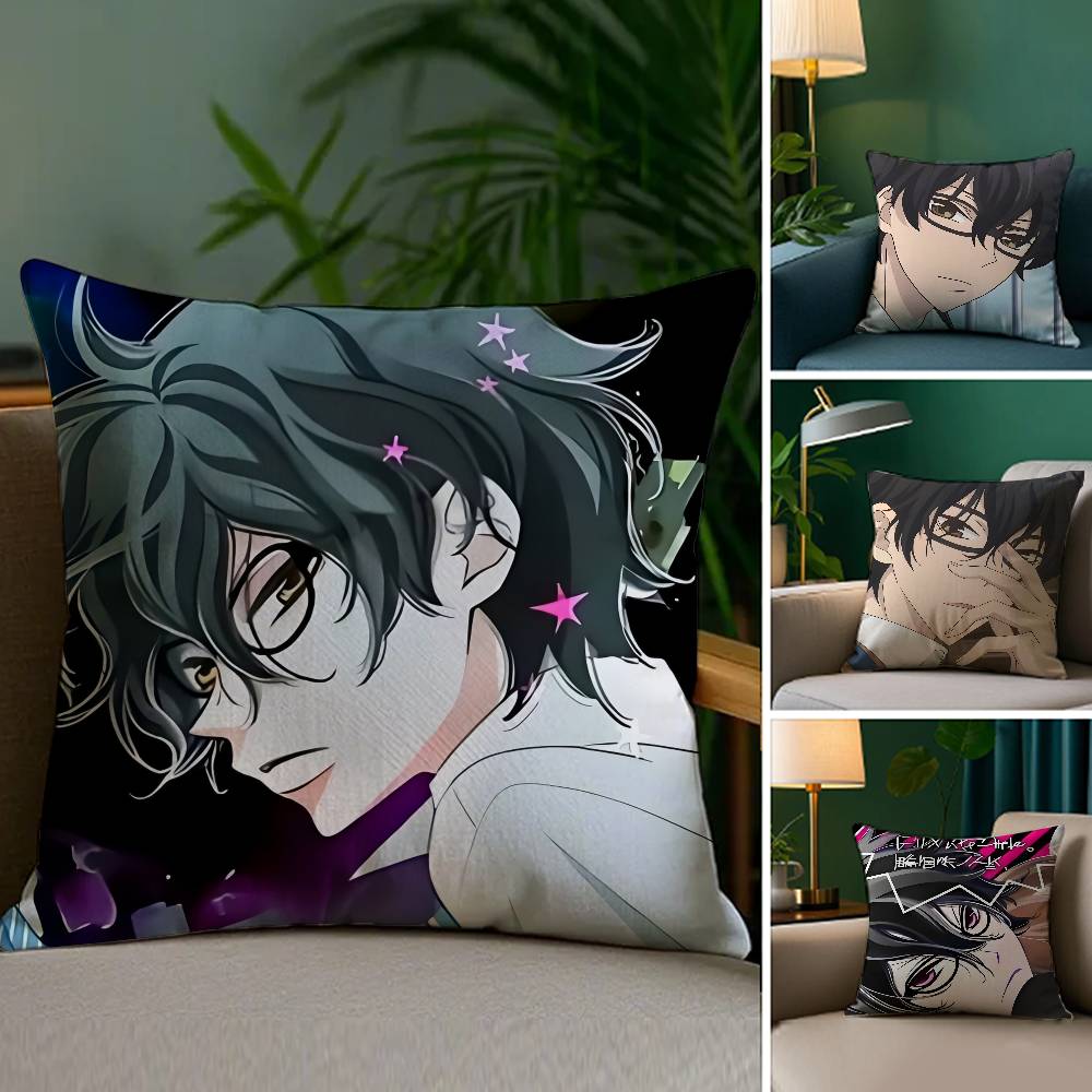 S-Sakaki Momo Anime Pillow Case Sofa and Living Room Decorative Cushion Covers Dust-proof and Mite-proof Invisible Zipper