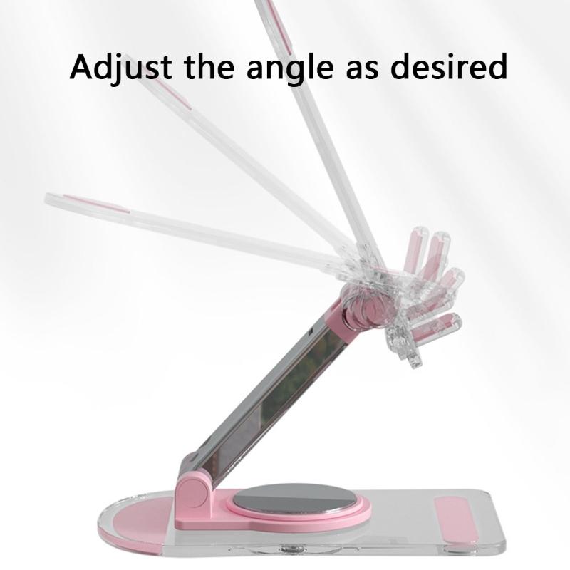 360 Degree Rotating Cellphone Holder Universal for Phone Tablet Table Support Stand Clear Acrylic Folding Holder Stand