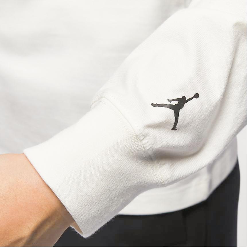 Jordan Alphabet Print Loose Casual Long Sleeve T-Shirt Women Tops White FD7206-133