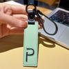 Fashion 26 Letters Key Chain Pu Leather Alphabet Letter Keyring Car Key Accessories Business Key Holder Women Bag Pendant Decor