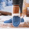 Foreign Trade New Velvet Warm Flat-soled Cotton Shoes Women's Autumn Round Head Foot Cover Large Size Low-top Single Shoes