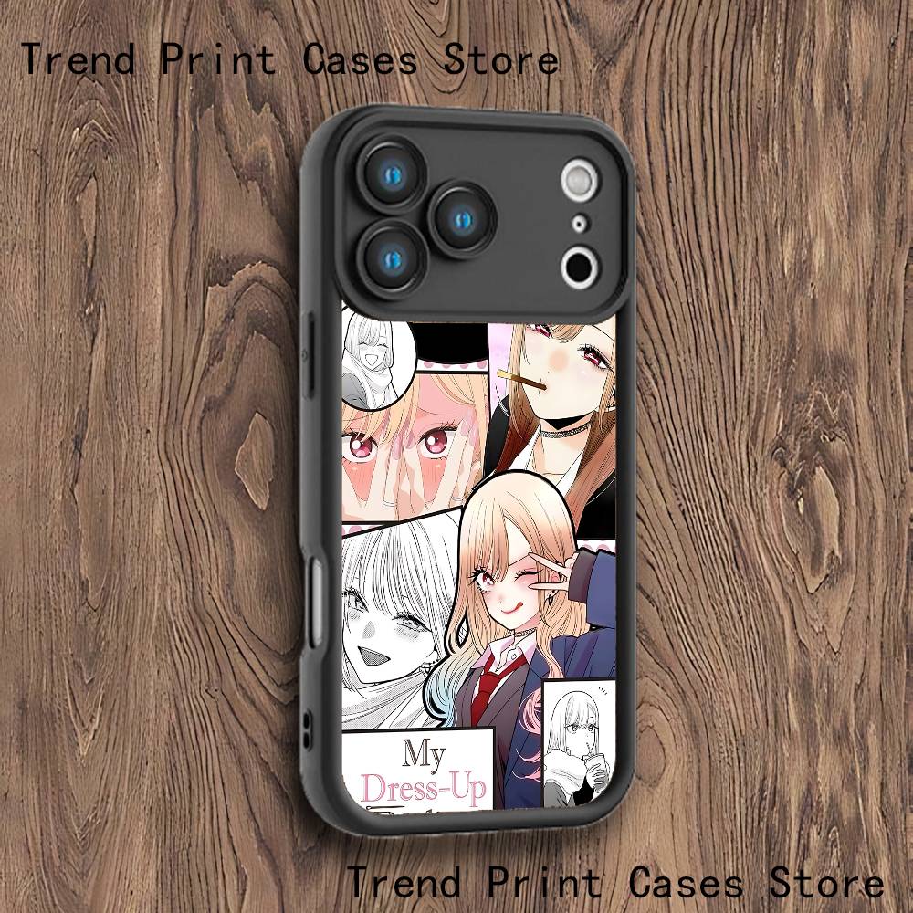 M-Marin K-Kitagawa Phone Case For iPhone 17,16,15,14,13,12,11,Pro,Max,Plus,X,XS,SE4,E,Mini Black Thickened Border Case