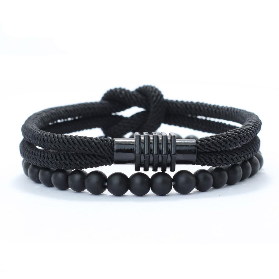 Stylish 2Pcs/Set Men Bracelet Stylish Knot Rope Braslet Distance Magent Buckle Yellow Blue Ukraine Braclet Pulsera Hombre Joias