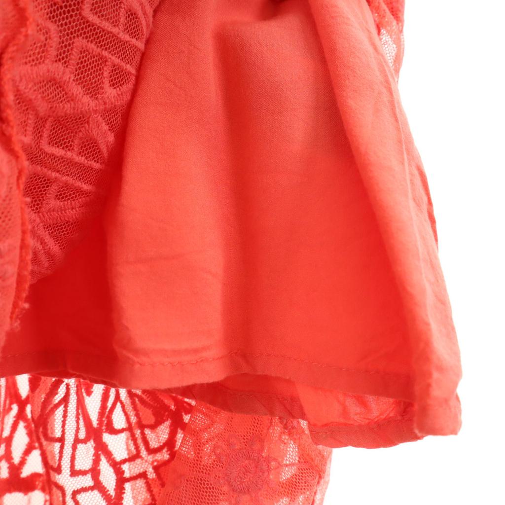 Desigual Lace Embroidery_ No Sleeve Long Dress 38 Pink Women Used