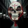 Maska Vřískot Duch Tvář Prodyšná Halloween Síťovina Lebka Pokrývky Hlavy Hrůza Cosplay Párty