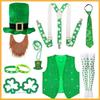 Saint Patricks Day Costume Props With Multiple Accessories Like Hats And Ties Cosplay Vest Necklace For Themed Parties