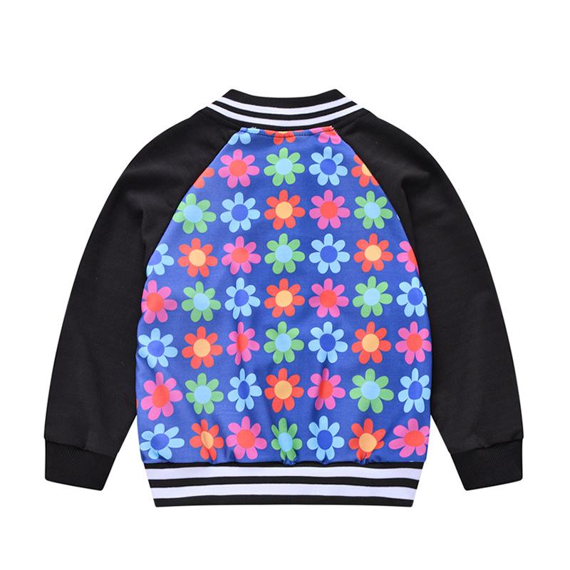 Spring and Autumn Men and Girls Fashionable Cute Printing Color Collision Jacket Children Splicing Jacket Baby Cardigan