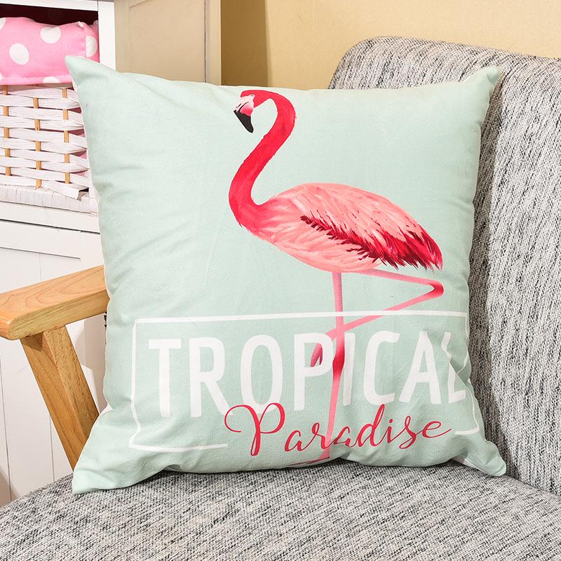 Small Fresh Flamingo American Pastoral Nordic Style Pillow Set Car Sofa Cushion Pillow Cover Does Not Include Pillow Core