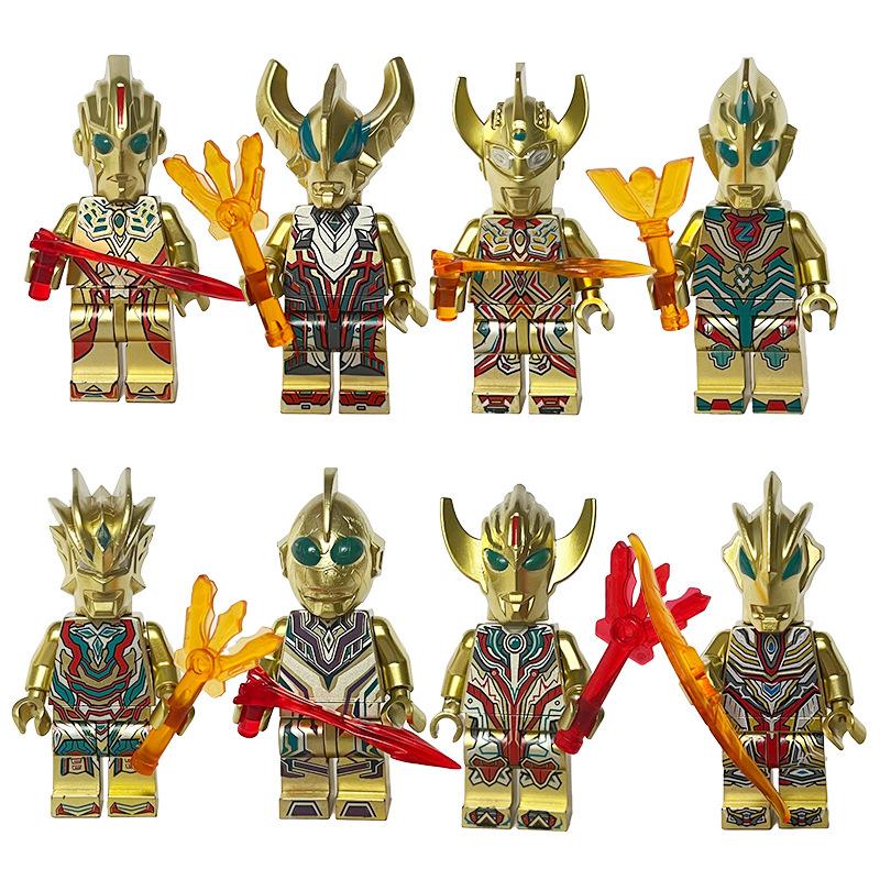 Goldener Krieger Anzug Baustein Puppe Puzzle Kinder Zusammenbau Spielzeug