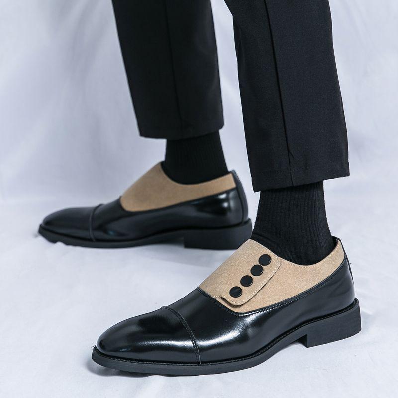 Men's British Style Formal Monk Strap Derby Dress Shoes for Weddings and Business Attire