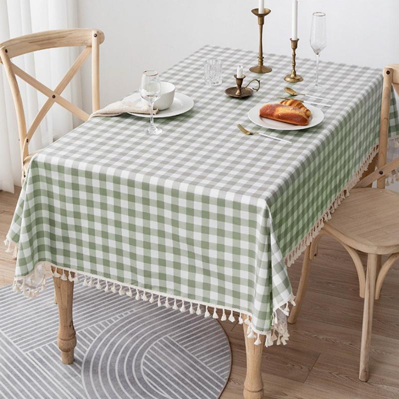 Rectangle Tablecloth Cotton Linen Square Waterproof Table Cloth Oil-Proof Table Cover For Home Kitchen Garden Restaurant Decor