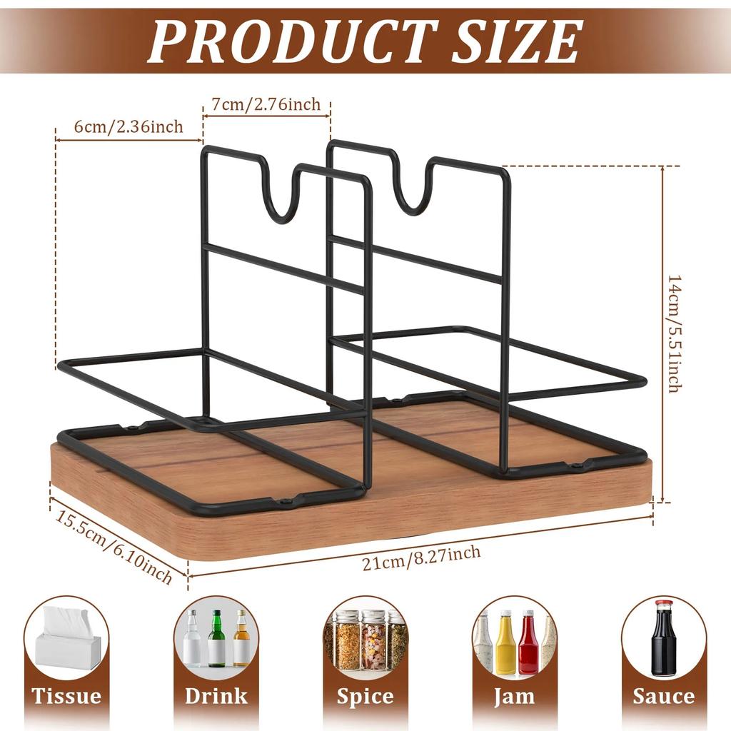 Napkin Holder for Table, Rotatable Metal Napkin Holder Caddy Modern Napkin Dispenser for Table Kitchen Countertop|Coffee Bar