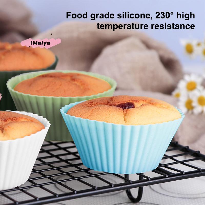 12/24Pcs Silicone Cake Mold Round Shape Baking Molds for Cupcakes Pudding Jelly Cups Pastry Home Kitchen Bakeware BPA Free