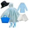 1/6 Doll Clothes Fashion Mix Blue Fur Coat Style for 12 inch Fashion Doll Outfits Set Handmade 30cm Doll Clothing Accessories