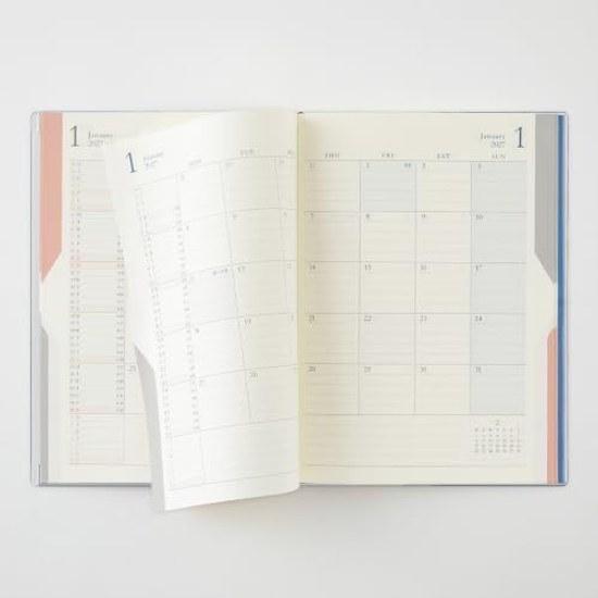 Midori Double Schedule Planner 2027 B6 Monthly Blue (Starts October 2026)