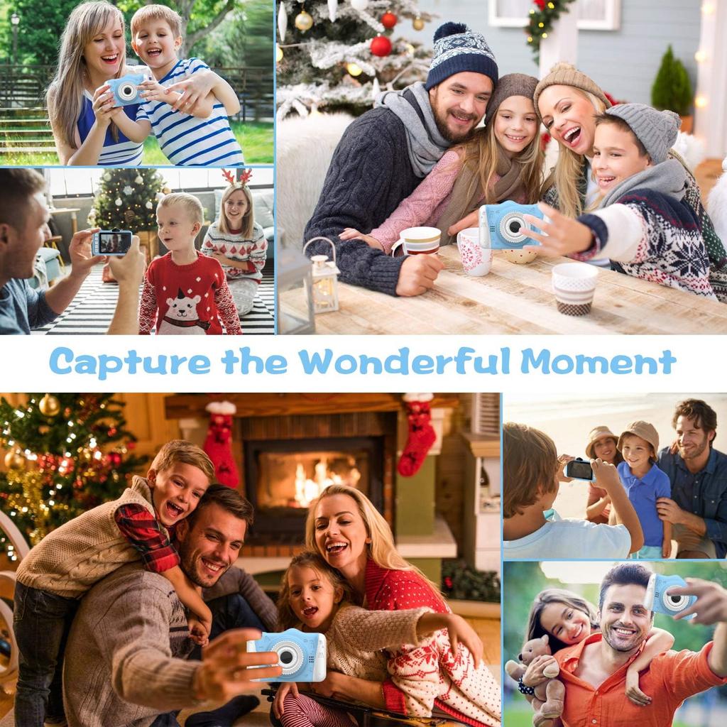 Kids Camera, 12MP Children's Camera for Boys and Girls, 1080P Rechargeable Camera for Kids 3-12 Years Old with 32GB TF Card, USB Charging 8X Zoom