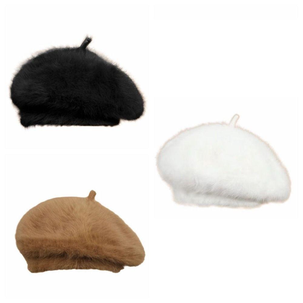 Cloud Painter Caps Plush Artist Hat Elegant Women Berets  Winter