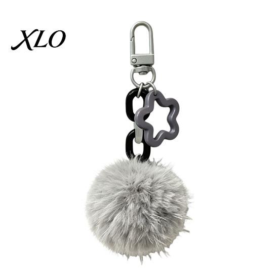 Plush Ball Bag Charm Keychain, Fluffy Pompom Pendant with Hollow Star, Backpack Star Chain Purse Decorative Accessories, Gift for Women Girls Colorful