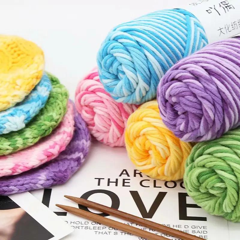 100g/PC 125cm Natural Soft Silk Milk Cotton Yarn Thick Yarn for Hand Knitting Baby Wool Crochet Scarf Coat Sweater Weave Thread