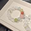 Natural White Phantom Quartz Beaded Bracelet With Jade Fluorite Rose Women Elegant Daily Wear