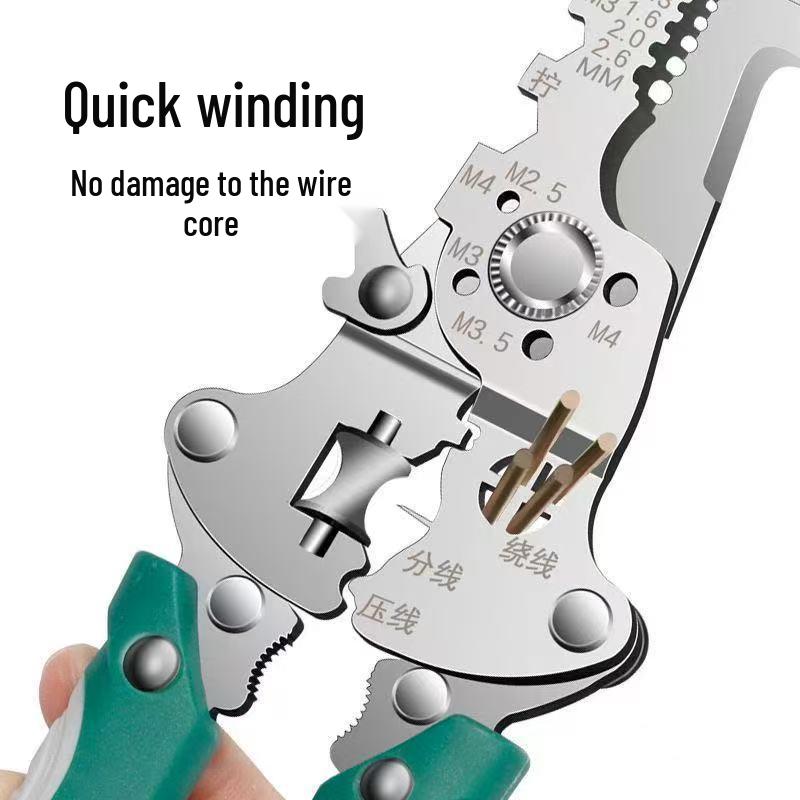 26-in-1 Multi-Function Electrician Wire Stripper: Foldable Tool for Stripping, Pulling, and Splitting Wires