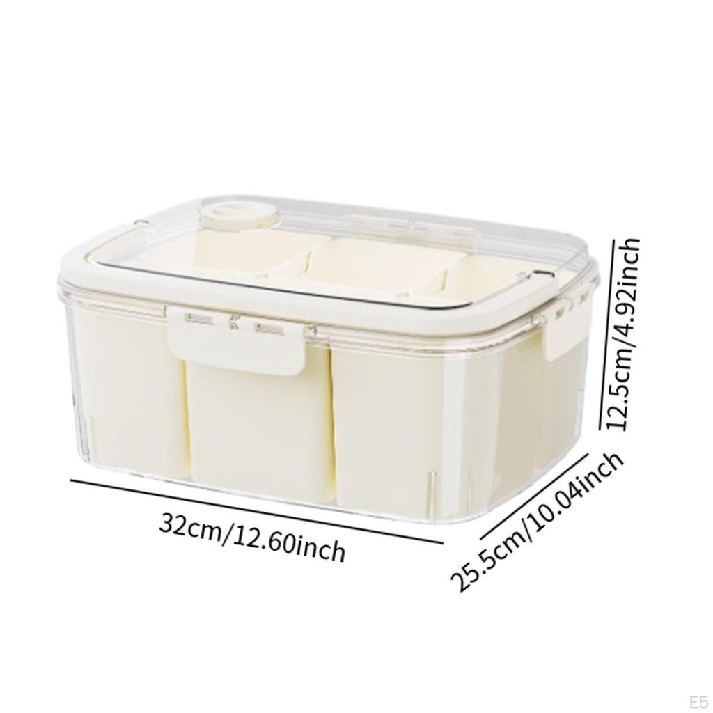 Portable Food Serving Tray with Lid Meal Organizer Reusable Good Sealing for Family Gatherings