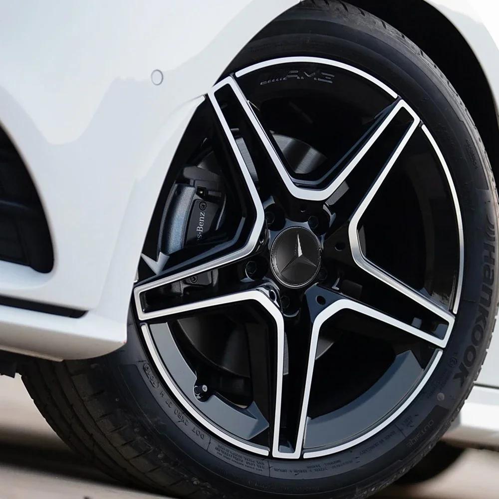 DIQ4   Hot 2025 4pcs Car Wheel Center Cover Stickers Hub Cap Auto Decoration Accessories For Mercedes Benz AMG W212 W204 W211W168 W213