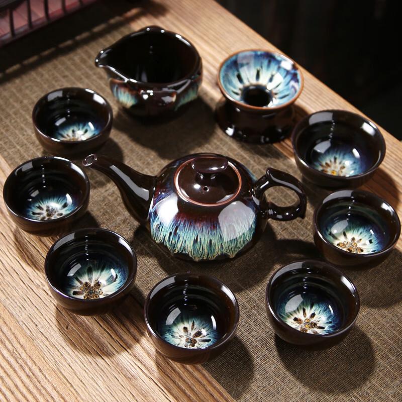 JANLA Kiln-fired Sand Gold Glaze Kung Fu Tea Set