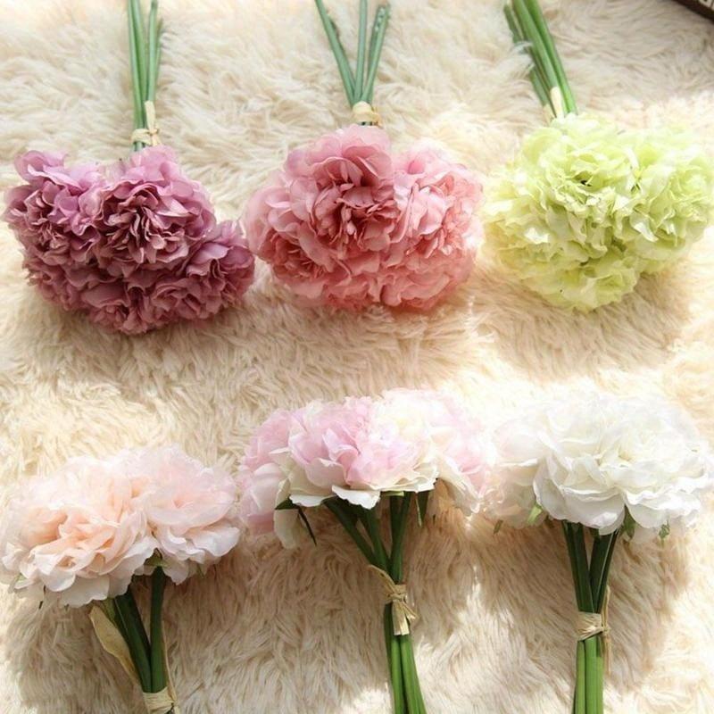 1PC Bunch Simulation Peony Flower Bouquet To The Beam Simulation Flower Home Decoration Crafts Wedding Fake Flowers