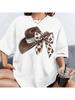 Wounisex's Plus Size T-Shirt Original Design Fashion Blowknot Cap Pattern Printed Wounisex's Casual Soft Round Neck Short Sleeved Tops