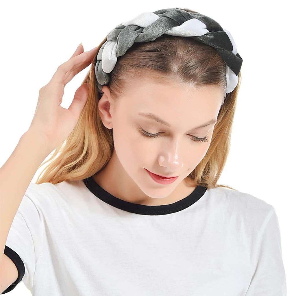 Velvet Braid Headbands Cute Headbands for Woman Spanish Vintage Style Alice Hair Bands Wide Thick Hair Hoop 3pcs Head Band Hair Accessories for Women