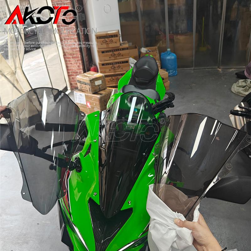 2025 NEW Double Bubble Viser Windshield Windscreen Wind Deflector For Kawasaki Ninja ZX-4RR 4R 25R 25RR ZX4RR ZX4R ZX25R ZX25RR